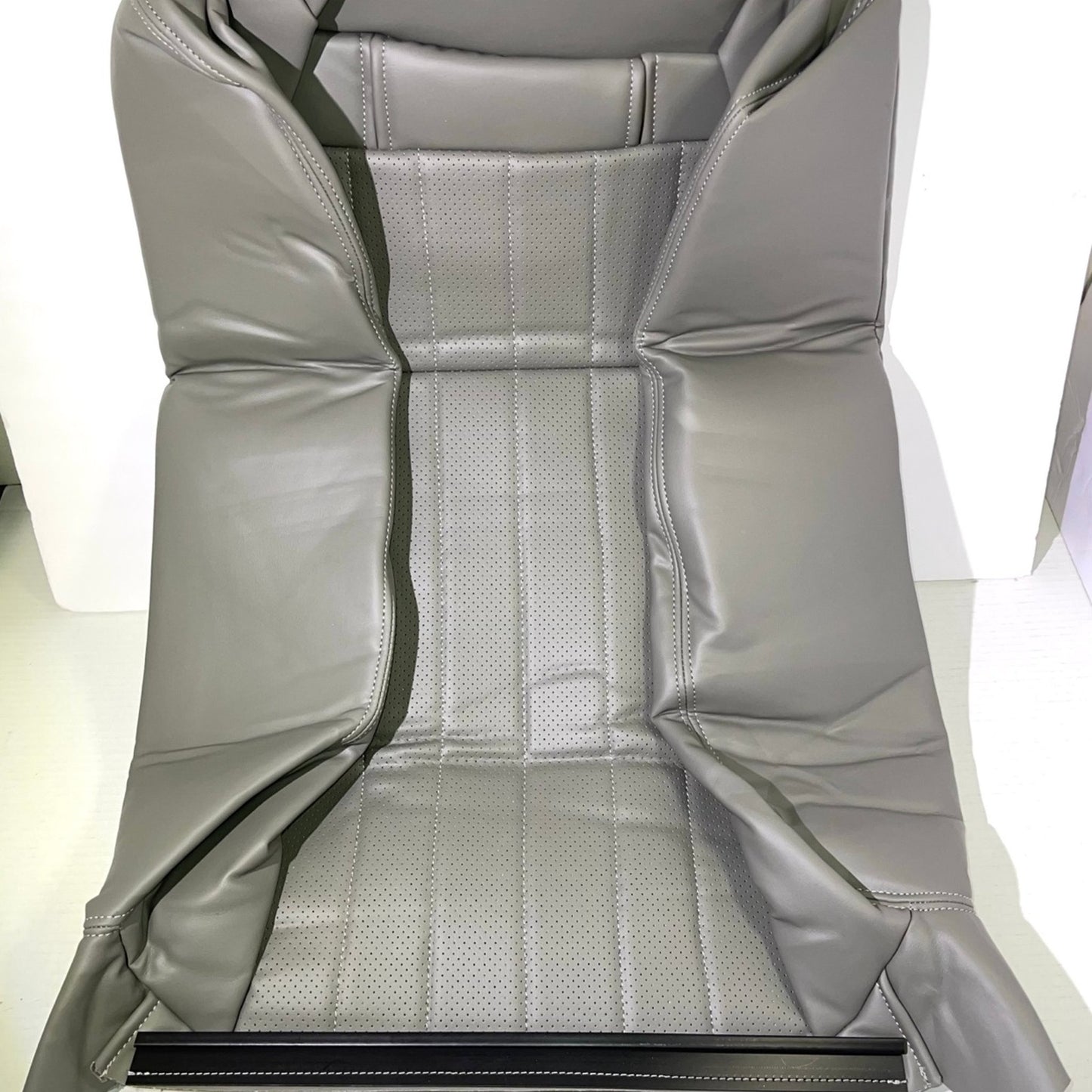 Chevy Impala SS 1994-1996 #143 Med Gray Perforated Leather Driver Passenger Side Top Lean Back Replacement Cover for Chevy Impala SS 1994-1996