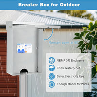 50 Amp Spa Panel, IP 65 Outdoor Breaker Box, 50 Amp GFCI Breaker for Hot Tub, Swimming Pools, 240V 1 Pole 3 Wires, Meeting NEMA 3R Standards for Outdoor Indoor