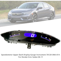 Speedometer Upper Dash Display Gauge Instrument for Honda Civic (2006-2011) 8th