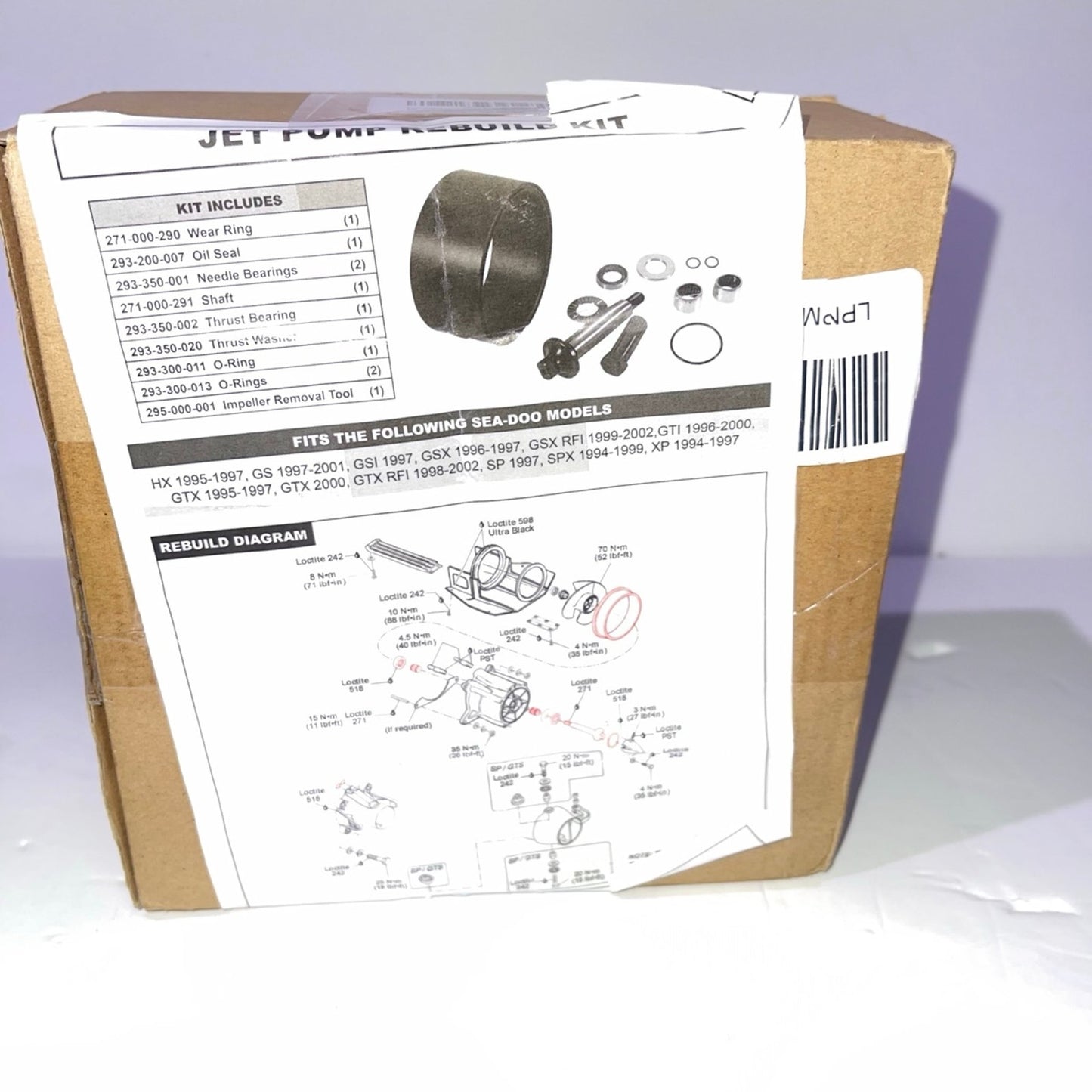 Complete Jet Pump Rebuild Kit Impeller Removal Installation Tool Fit for 1994-2002 SeaDoo RFI GS GSI GSX GTI GTX HX SP SPI SPX XP