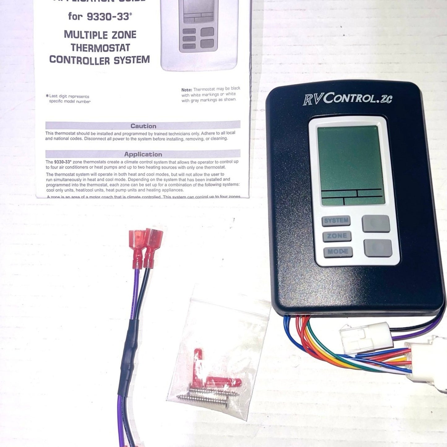 9330A3341 Digital Thermostat for Coleman Mach 9330-33 Series Multiple Zone RV Digital Thermostat,12V Wall Mount Thermostat for RV - Hot/Cool Temperature Control,
