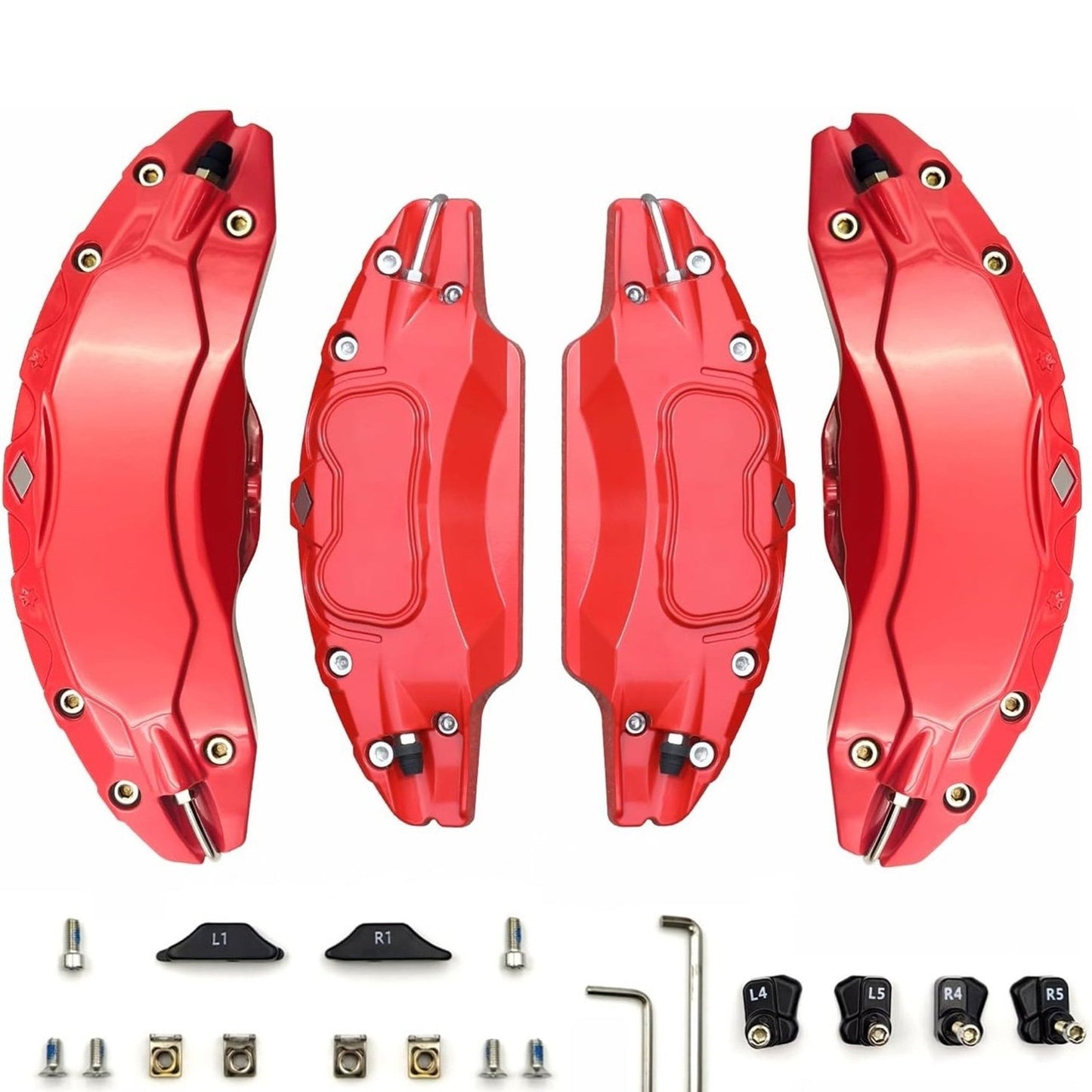 Red Brake Caliper Covers Set of 4 Tesla Model Y 2020-2024 19”-20”