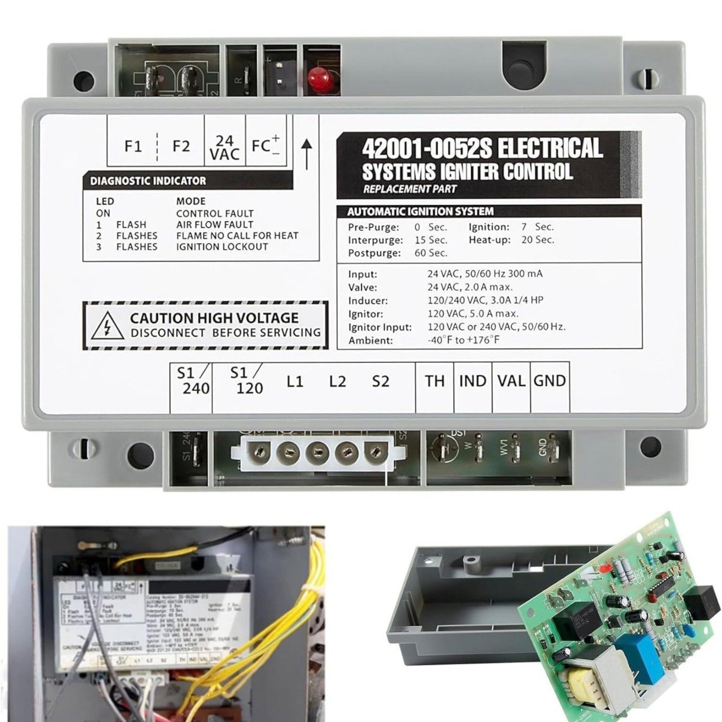 42001-0052S Igniter Control Module Replacement Parts Kit Fit for MasterTemp & Sta-Rite Max-E-Therm Swimming Pool and Spa Heater Electrical Systems
