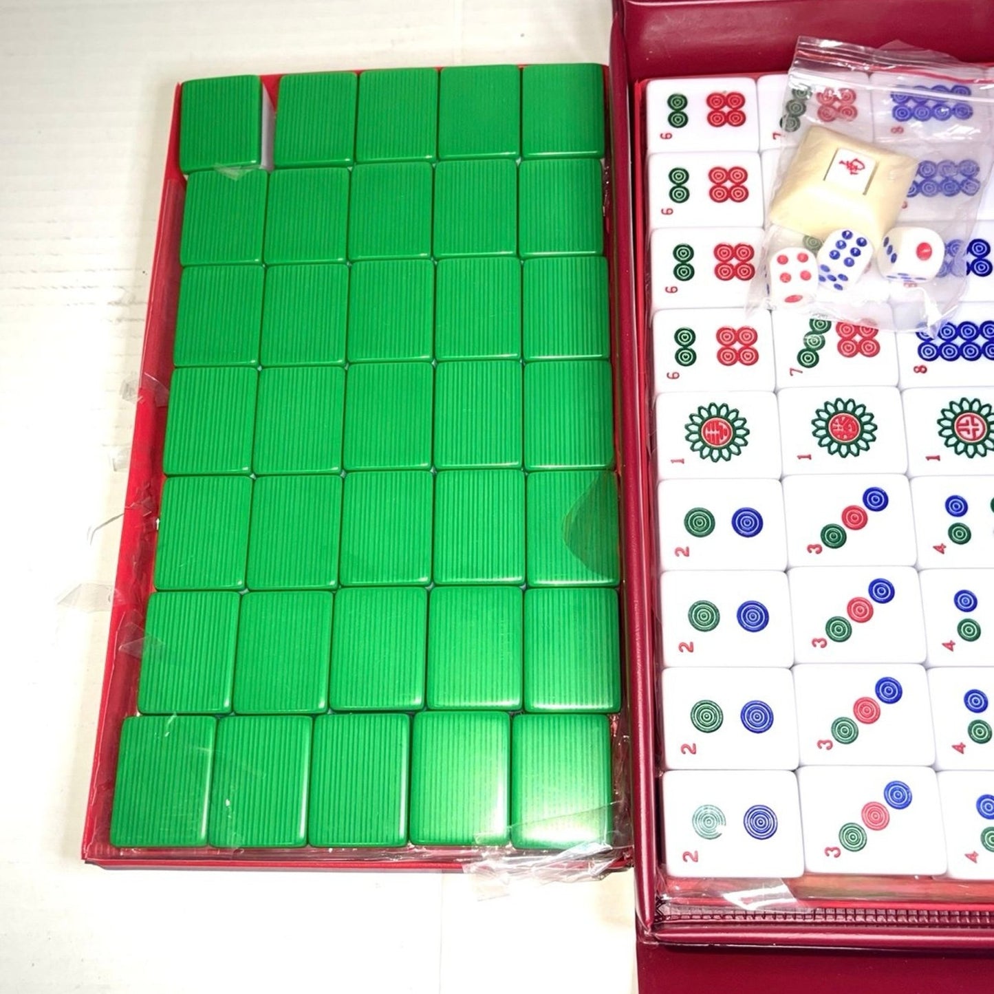 Mose Cafolo Chinese Mahjong Set X-Large 146 Numbered Melamine 1.5" Large Size Tile with Carrying Travel Case, English Manual, Pro Complete Mahjongg Game Set (Majiang, Mah Jongg)