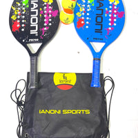 ianoni Beach Tennis Rackets Carbon Fiber Grit Face EVA Memory Foam Core Beach Tennis Rackets
