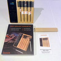 Smart Wireless Meat Thermometer 4 Probes, Bluetooth Food Thermometer Remote Trac