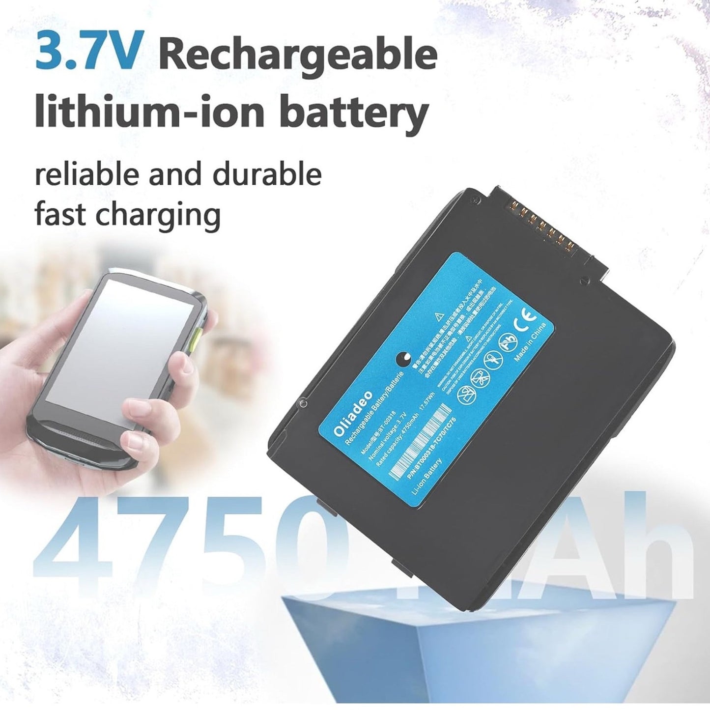 10X Zebra TC77 Battery Zebra Scanner Battery Replacement for Zebra Symbol TC77 TC70 TC72 TC75 TC55 TC70X TC75X TC700H TC700K TC720L BT-000318 Barcode Scanner Batteries BT-000318-01