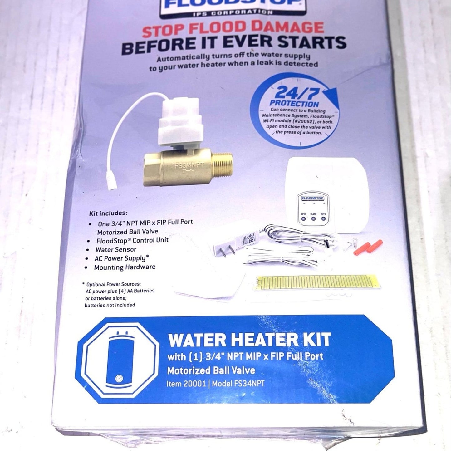 FloodStop Washing Machine Leak Detector Kit Automatic Water Shut-Off Visual NEW