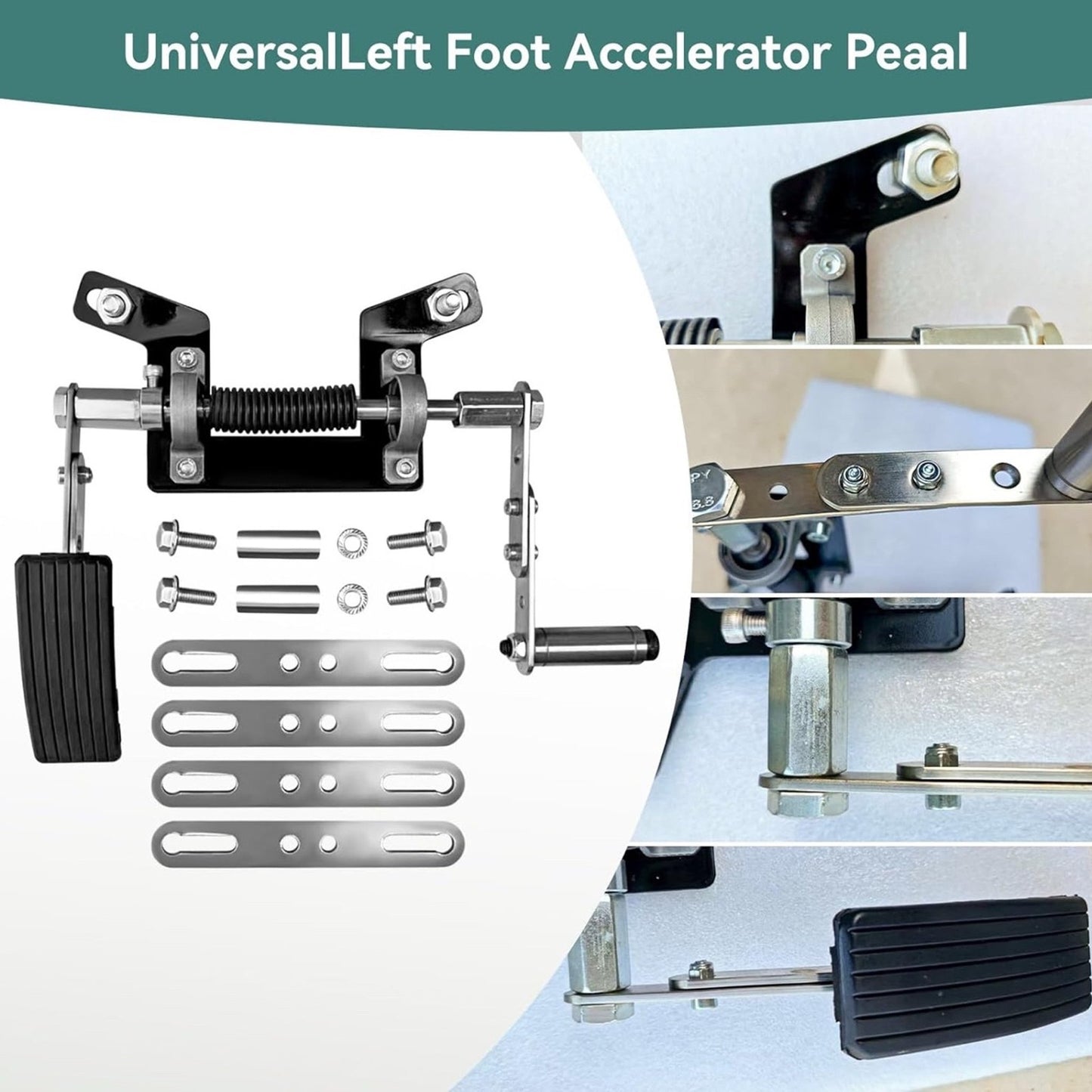 Adjustable Left Foot Accelerator Pedal for Handicap Driving - Easy Up & Switch with Right Foot - Foldable & Fits Automatic Transmission Vehicles