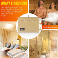 Commercial Self-Draining Steam Generator Shower System CGOLDENWALL 6KW Home Steam Bath Spa Generator 30 min to 12 Hours with Auto Drain 95-131℉ for