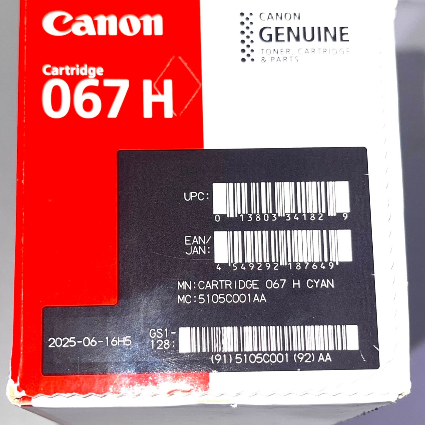 Canon Genuine 067 Cyan Toner Cartridge High Capacity for LBP633Cdw, LBP632Cdw, M
