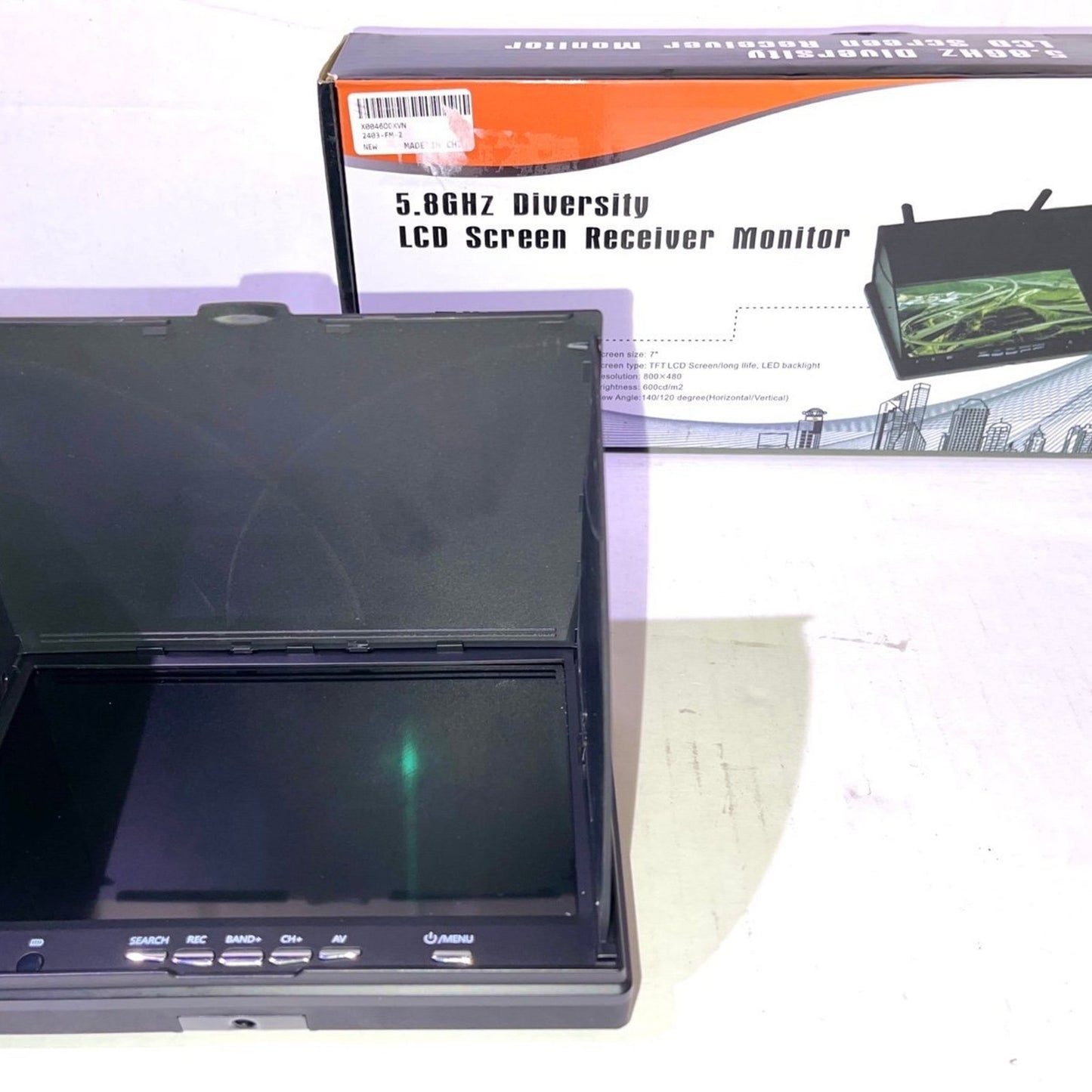 FPV Monitor 7” LCD Video Screen 800 x 480 Resolution, 5.8GHz 40CH DVR Function, RC Drone Display Screen with Auto Search, 2000mAh FPV Receiver for Drone Quadcopter(US Plug)