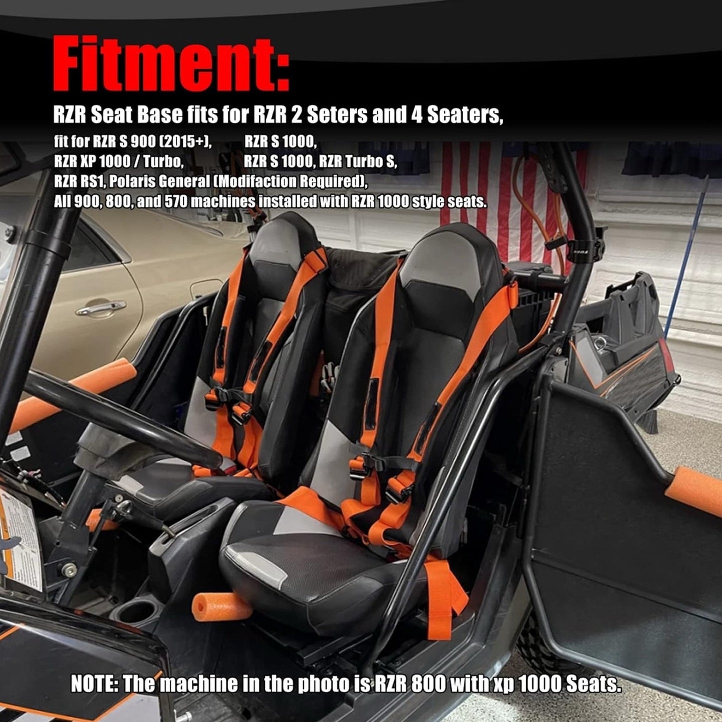 Goldfire RZR Seat ,Universal RZR Seat Lowering Base 1.5" Recline Seat Drop Brackets Mounts for Polaris RZR 800 / 900 / S 1000 / XP 1000 / XP Turbo /General Models