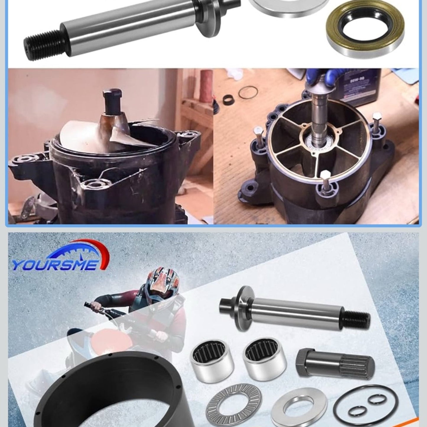 Complete Jet Pump Rebuild Kit Impeller Removal Installation Tool Fit for 1994-2002 SeaDoo RFI GS GSI GSX GTI GTX HX SP SPI SPX XP