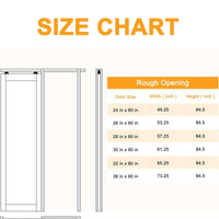 Pocket Door Frame Kit with Hardware & Soft Close, Sliding Smoothly Quietly Hidden Door Kit, for 18-36 W x 80 H Doors, 2 x 4 Studs Pocket Doors Hardware for Bathroom or Bedroom Easy to Install
