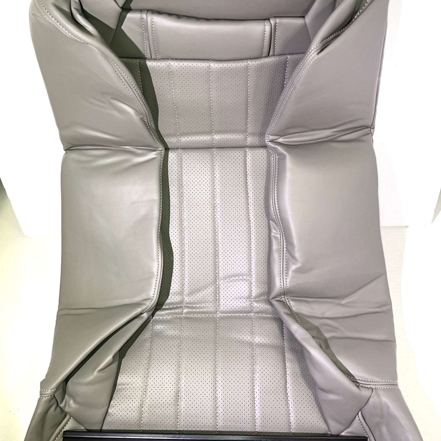 Chevy Impala SS 1994-1996 #143 Med Gray Perforated Leather Driver Passenger Side Top Lean Back Replacement Cover for Chevy Impala SS 1994-1996