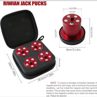 Jack Puck for Rivan R1s R1t Lifting Jack Pads for Rivian R1t R1s Floor Jack Lifting Magnetic Jack Puck for R1S/R1T 4PK Zippered Case 4 Gen - Red