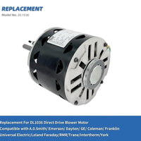 Blower Fan Motor-1/3 HP 1075 RPM 115V A.O. Smith Fasco Emerson Dayton DL1036 3