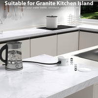 20 Amp Pop Up Countertop Outlet w/ 15W Wireless Charger,Max 65W Power Delivery,4