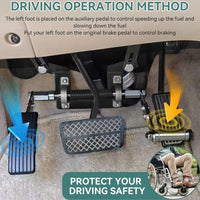 Adjustable Left Foot Accelerator Pedal for Handicap Driving - Easy Up & Switch with Right Foot - Foldable & Fits Automatic Transmission Vehicles