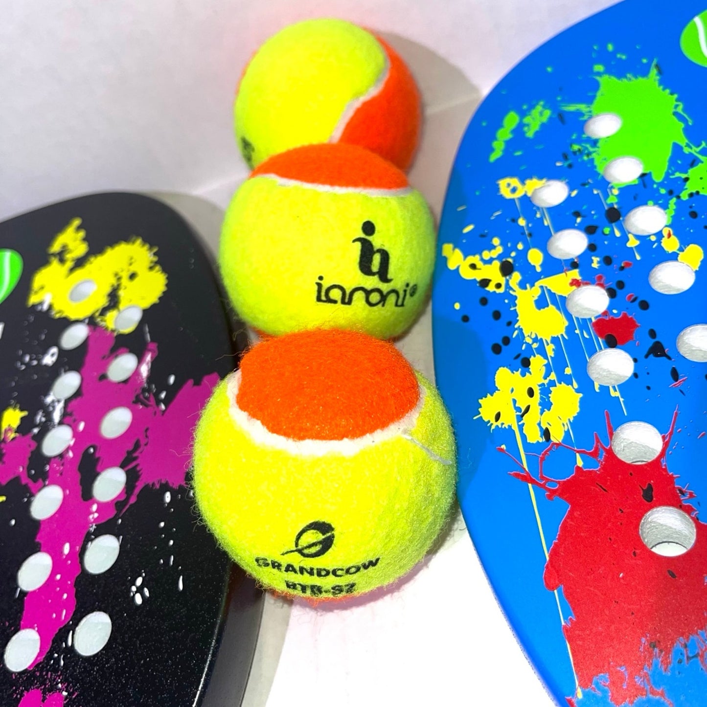 ianoni Beach Tennis Rackets Carbon Fiber Grit Face EVA Memory Foam Core Beach Tennis Rackets