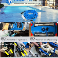 9995861-DIY 2-PIN Blue Swivel Cable 60FT/18M for Dolphin Pool Cleaners Nautilus