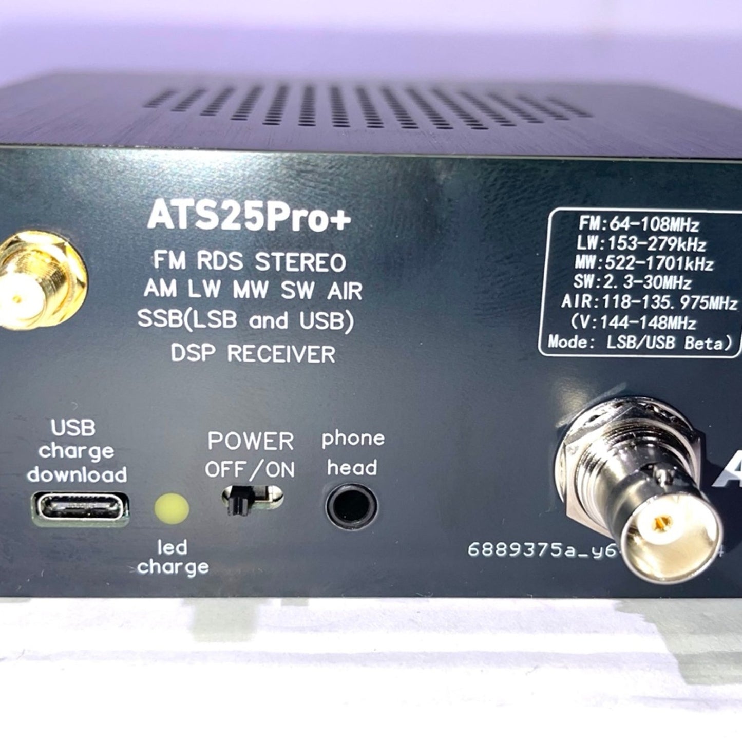 ATS25pro+ AIR Radio Portable AM FM, Bluetooth WiFi Radio AIR Band, FM SW SSB MW