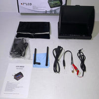 FPV Monitor 7” LCD Video Screen 800 x 480 Resolution, 5.8GHz 40CH DVR Function, RC Drone Display Screen with Auto Search, 2000mAh FPV Receiver for Drone Quadcopter(US Plug)