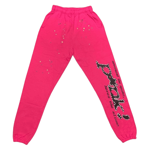 THUGGER X SPIDER WORLDWIDE PINK SWEATSUIT Spider Web Print Pants & Hoodies (Unisex)