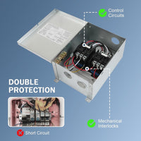 50 AMP Automatic Transfer Switch for RV Outdoor Speedboats 120/240 VAC Generator Applied to RV, Speedboats, 120/240 Volt Power Sources