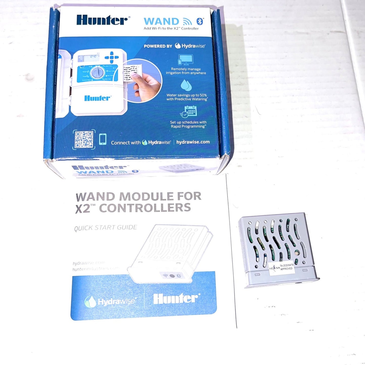 Hunter WAND Smart WiFi Module for X2 Sprinkler Controller, Hydrawise App, Remote