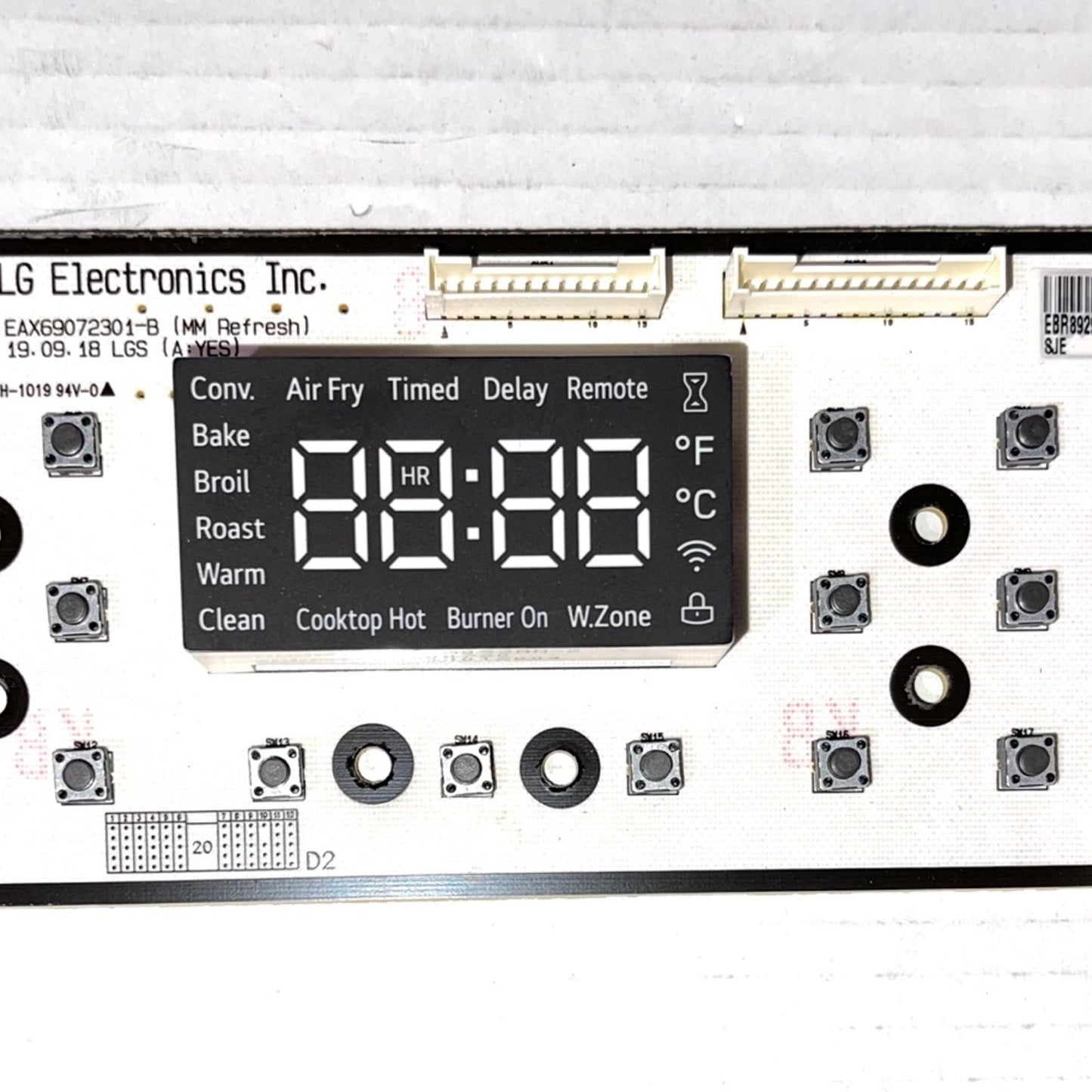 EBR89296401 Range Pcb Display Control Board Model Name EBR89296401 AA