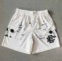 EE Crypto White 6" Inseam Drawstring Shorts (Unisex)