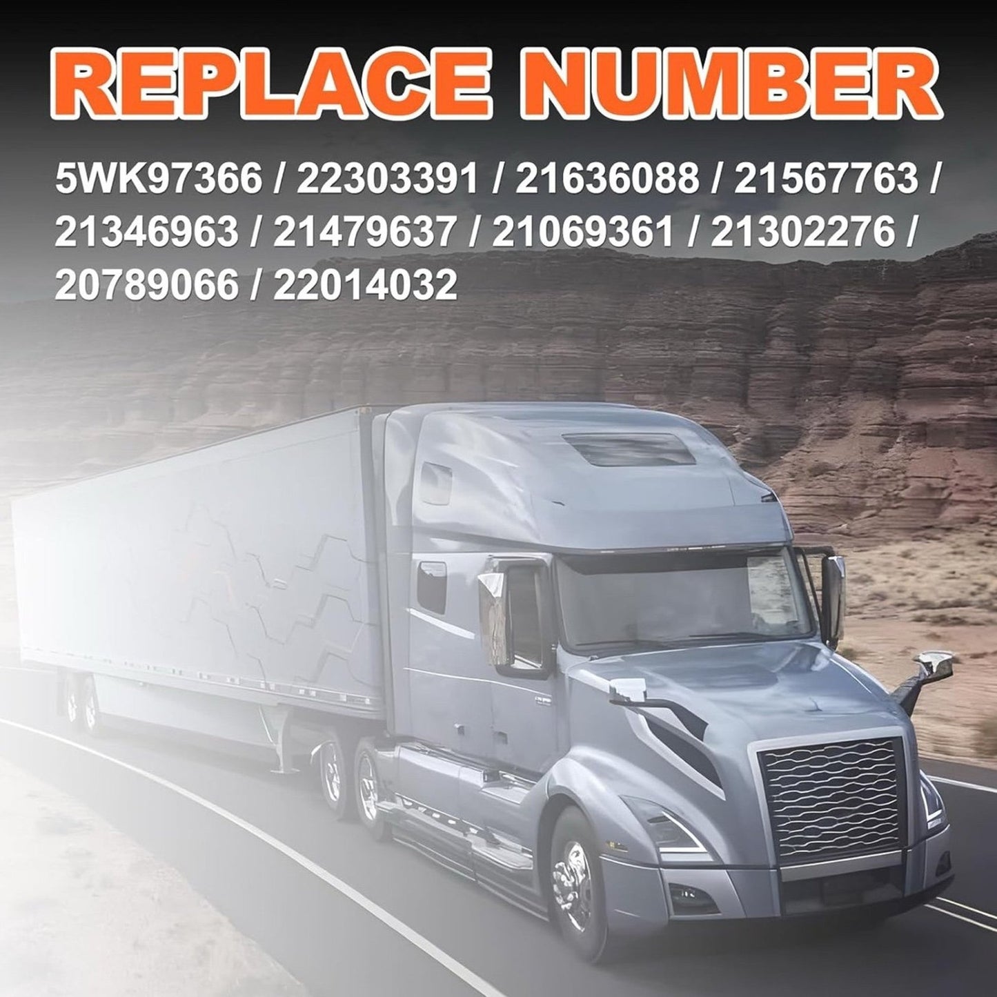 22303391 22303390 Inlet & Outlet Nox Sensor with 2011-2022 Volvo VNL D11/D13/D16 2013-2016 Mack GU4/GU5/GU7/GU8/CXU LEU LR600 MRU Truck Replacement 5WK97366 5WK97367