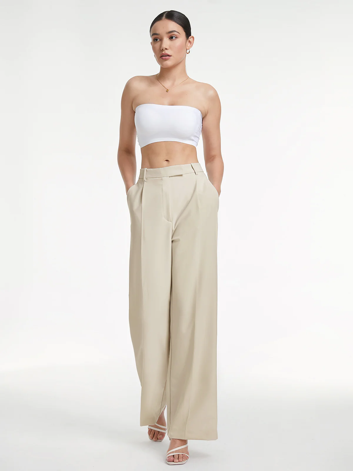 Light Wide-Leg Tailored Pants (Women)