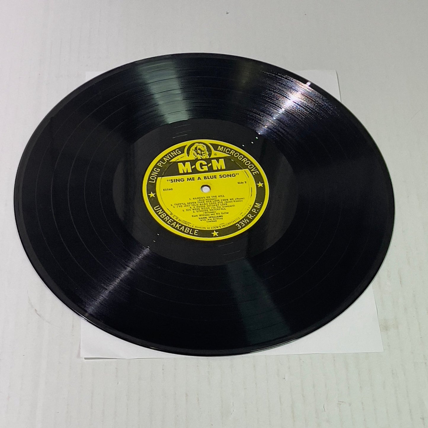 Hank Williams Sr. Sing Me a Blue Song VINYL RECORD LP