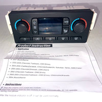 Climate Control Module A/C Heater 599-211XD Buick Rainier Cadillac Escalade Chevrolet Avalanche Silverado 1500 2500 3500 Suburban Tahoe Trailblazer GMC Yukon Sierra Envoy