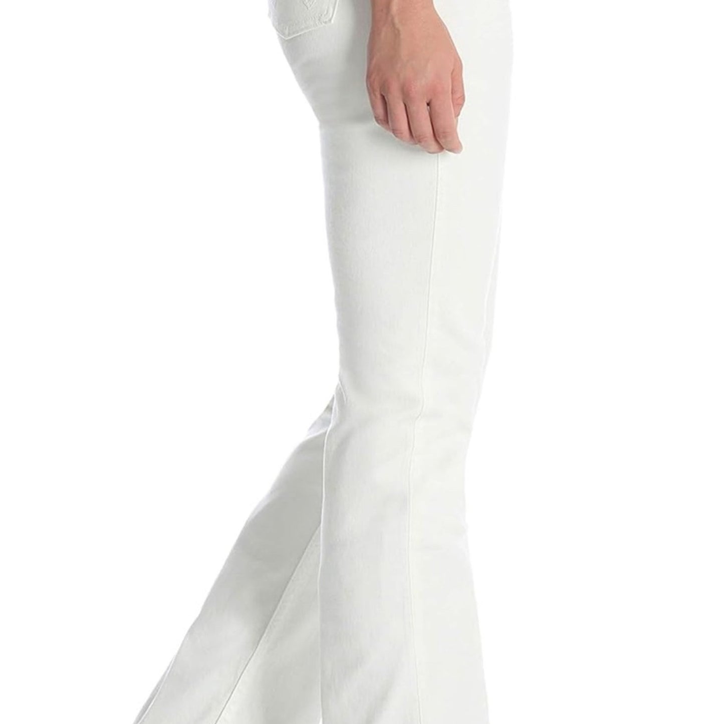 Wrangler Ultimate Riding Jean Women Q-Baby Mid Rise Boot Cut SZ 33 / 15-34 WHITE