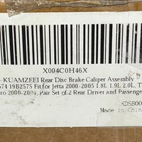 Rear Disc Brake Caliper Assembly Fit Jetta 2000-2005 1.8L 1.9L 2.0L, TT Quattro 2000-2006, Pair Set of 2 Rear Driver and Passenger Side