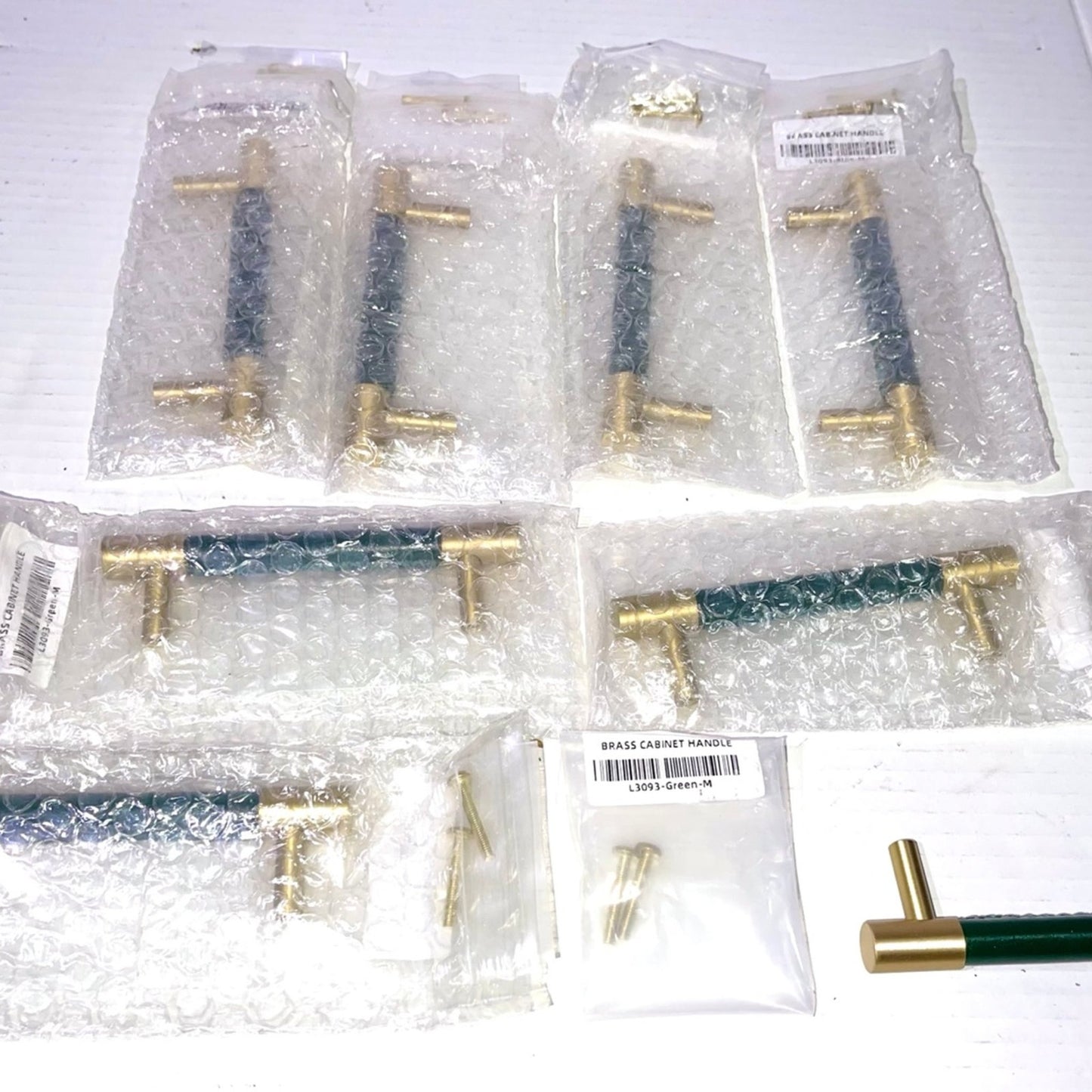 8PK 5” Barn Door Handle Sliding Door Pull Handle High Performance Handle Cabinet Door Drawer Kitchen Knobs Bathroom Heavy Duty Hardware Handle, Green