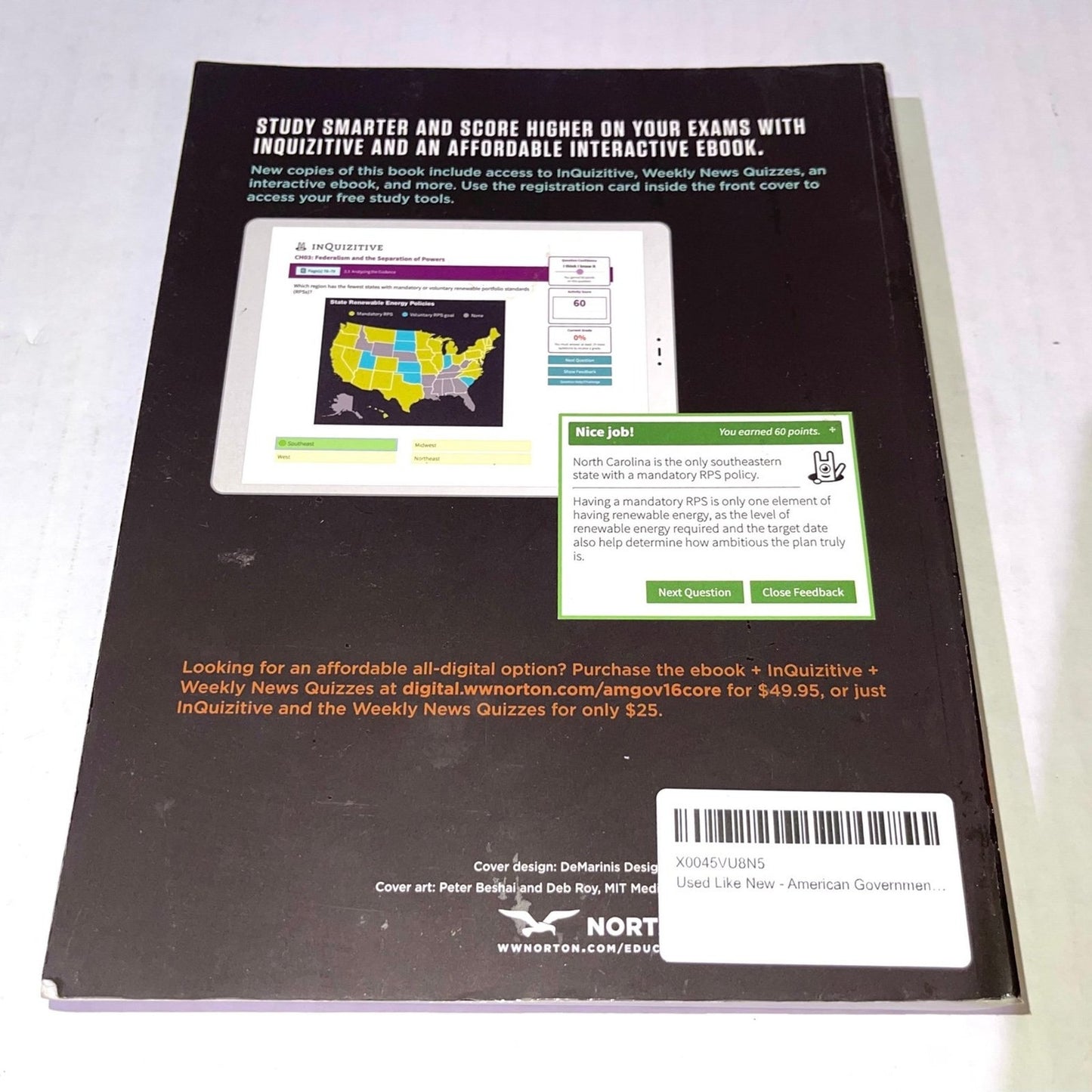 American Government: Power and Purpose Core Sixteenth Edition NEW ONLINE CODE ISBN-13: 978-0393538946, ISBN-10: 039353894X