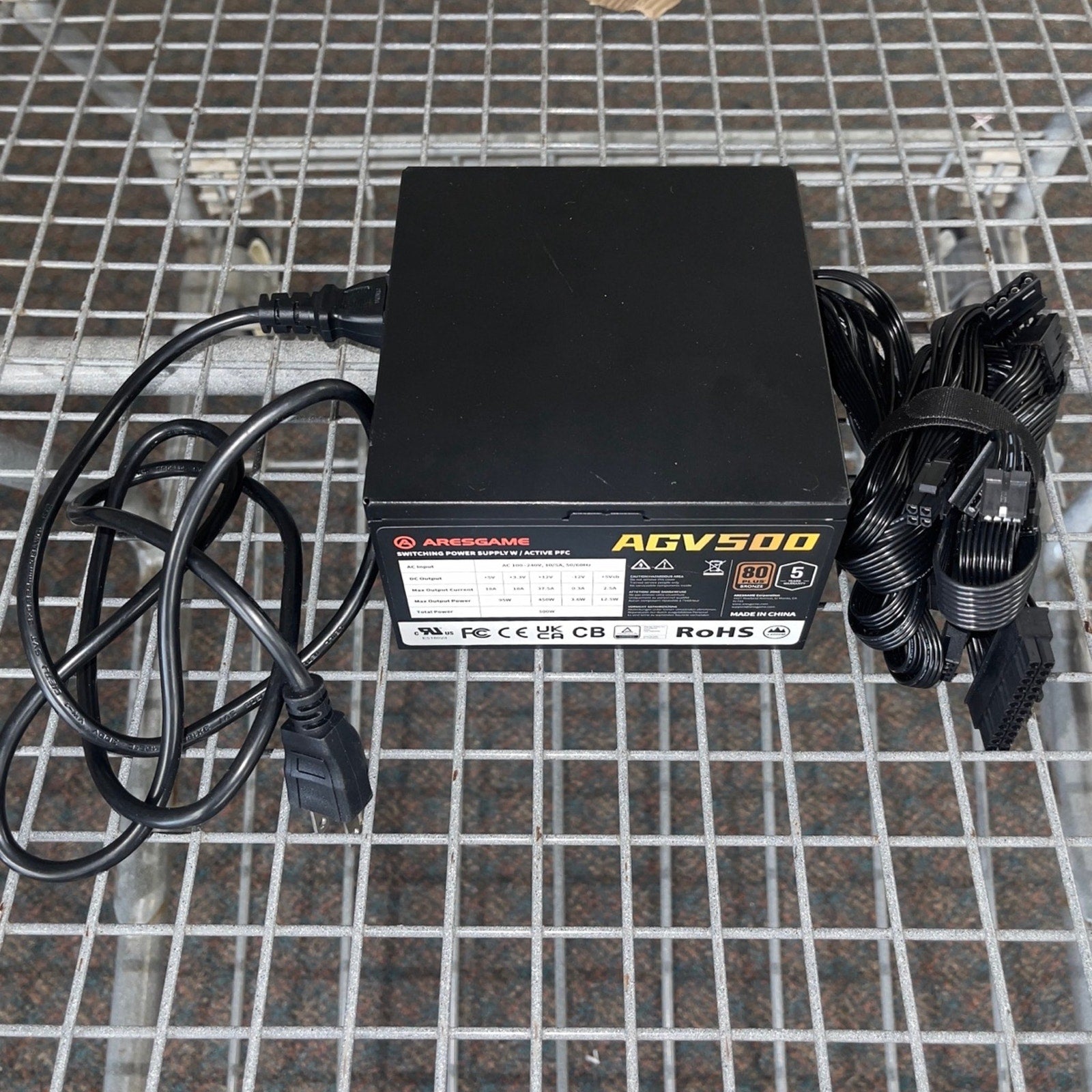 AGV Series 500W Power Supply, 80 Plus Bronze Certified, Non Modular Power Supply
