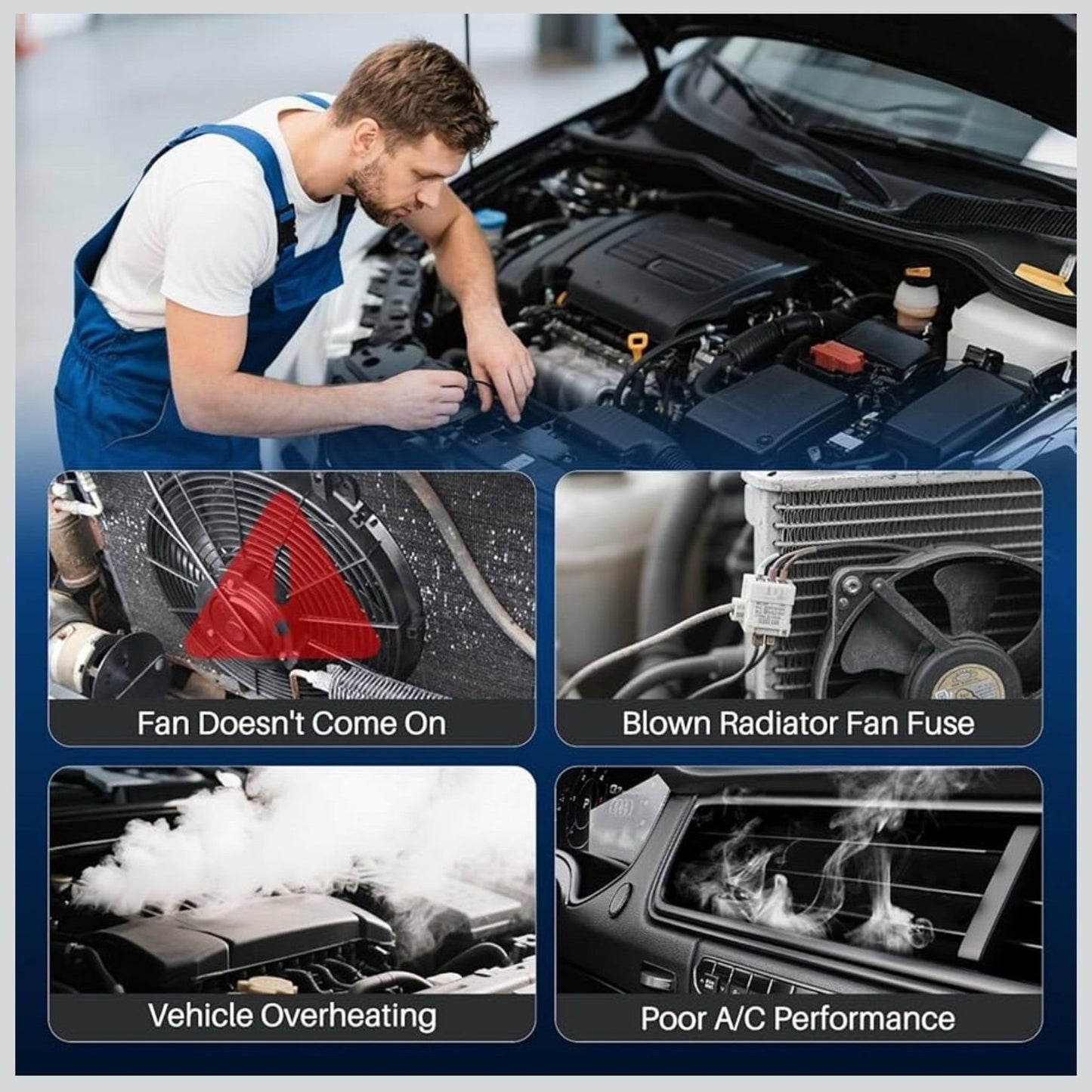 Engine Cooling Fan Assembly, Cooling Radiator Fan Replacement For BMW E60 525 530 545 645 E65 750, Replace 17427543282 17427514181