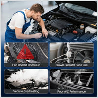 Engine Cooling Fan Assembly, Cooling Radiator Fan Replacement For BMW E60 525 530 545 645 E65 750, Replace 17427543282 17427514181