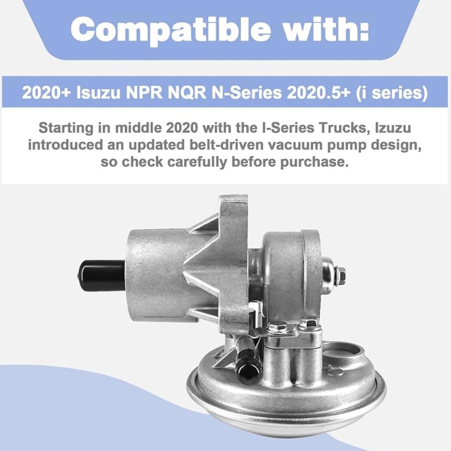 Vacuum Pump for 2020-2022 Isuzu NPR NQR N-Series 2020.5+ (i series) NPR Style Replaces 290KT00030 8975481860 97548186