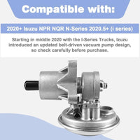 Vacuum Pump for 2020-2022 Isuzu NPR NQR N-Series 2020.5+ (i series) NPR Style Replaces 290KT00030 8975481860 97548186