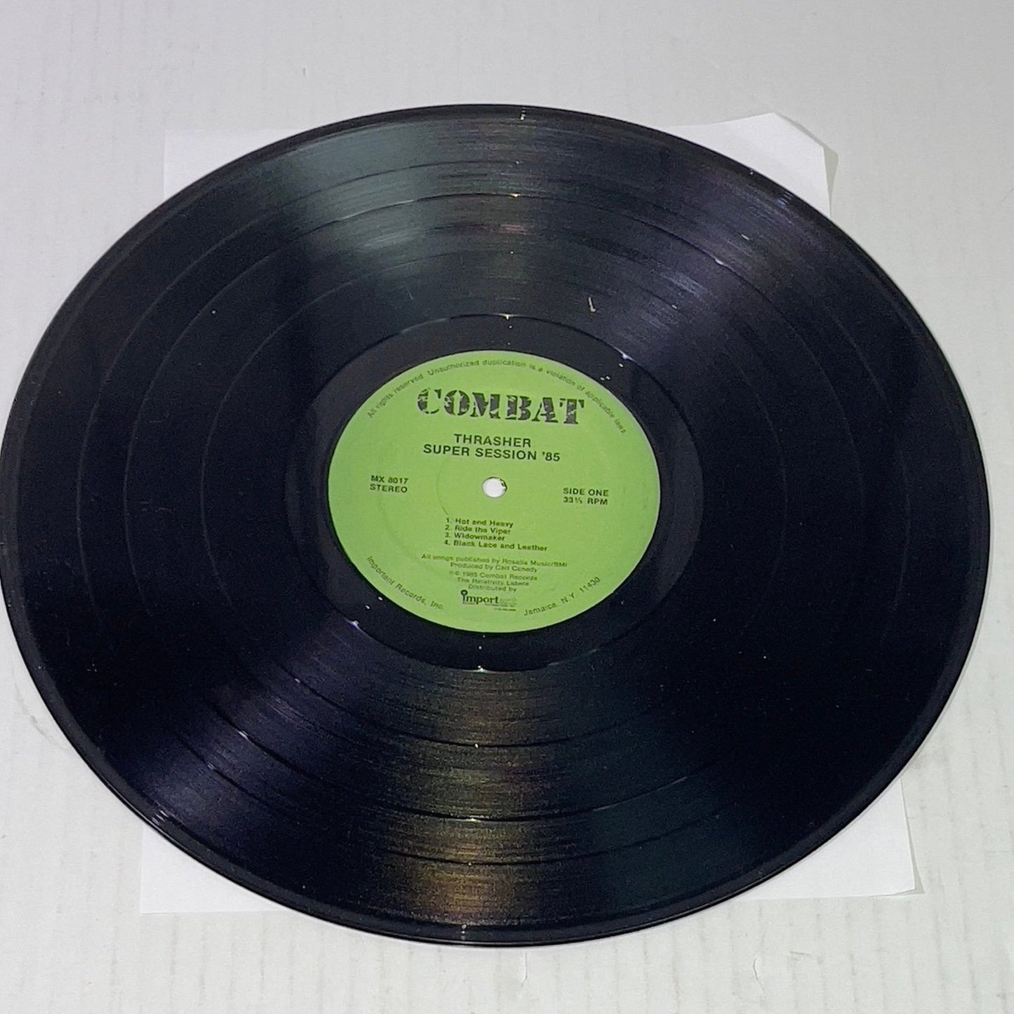 Thrasher Super Session '85 VINYL RECORD LP Combat Records MX 8017