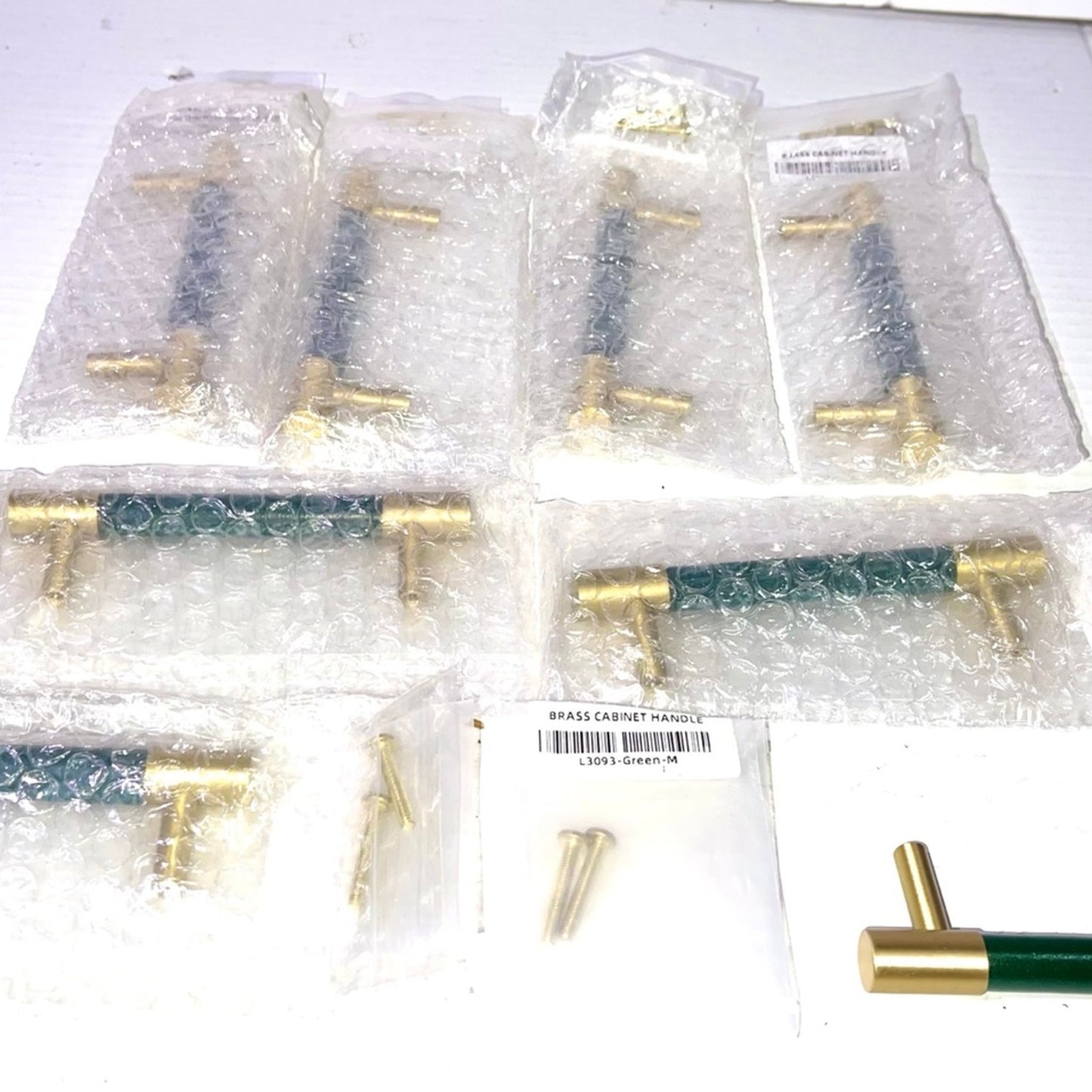 8PK 5” Barn Door Handle Sliding Door Pull Handle High Performance Handle Cabinet Door Drawer Kitchen Knobs Bathroom Heavy Duty Hardware Handle, Green