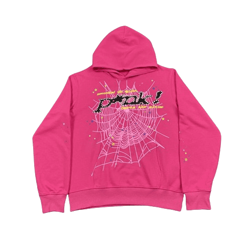 THUGGER X SPIDER WORLDWIDE PINK SWEATSUIT Spider Web Print Pants & Hoodies (Unisex)