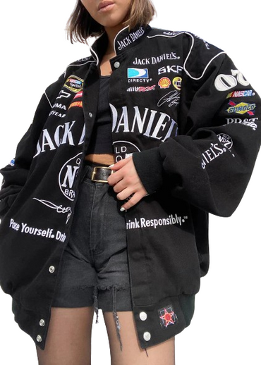 Vintage NASCAR No.7 Black & White Jacket (Unisex)